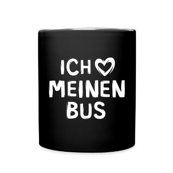 Ich liebe meinen Bus - Tasse einfarbig - Schwarz - Vorne