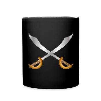 Crossed Pirate Sabres – Classic Adventure Theme - Full Colour Mug - black - Front