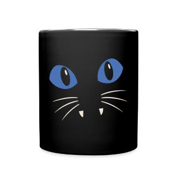 Chat aux yeux bleus - Mug uni - noir - Devant