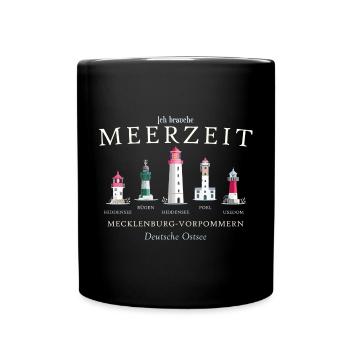 Rügen, Poel, Usedom, Hiddensee Hand Drawing - Full Colour Mug - black - Front