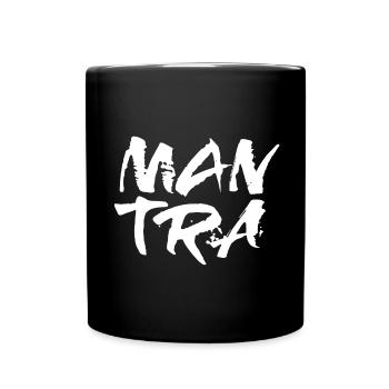 Mantra Yoga Manuscript om Namaste - Full Colour Mug - black - Front