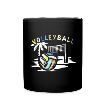 Volley-ball sur la plage - Symbole des équipes de beach-volley - Mug uni - noir - Devant