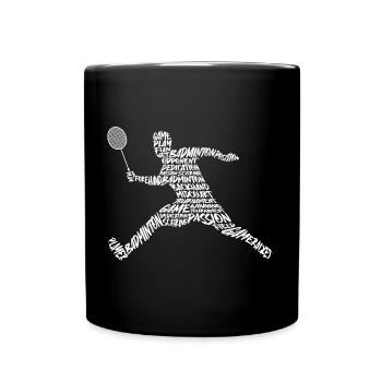 Badminton Badminton Joueur Typographie Badminton - Mug uni - noir - Devant