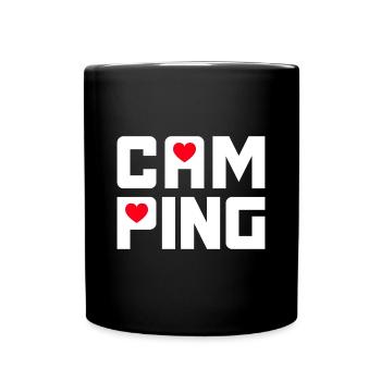 Camping Coeur Fan Camping-car Retraité Caravane Van Life - Mug uni - noir - Devant