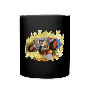 Roi des tracteurs - Mug uni - noir - Devant