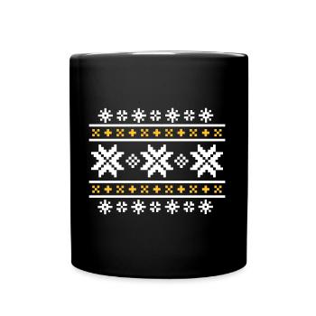 Norwegian pattern (winter) 02.1 - Full Colour Mug - black - Front