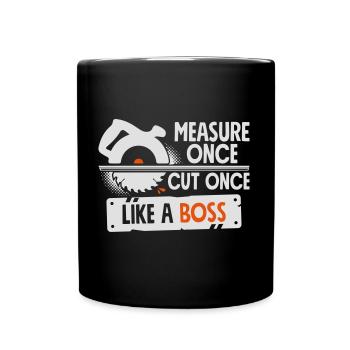 Funny DIY Construction Wood Working Man Cave Home - Full Colour Mug - black - Front