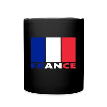 Frankreich, France - Tasse einfarbig - Schwarz - Vorne