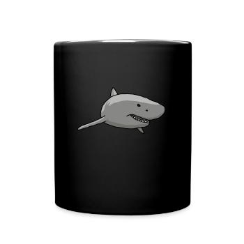 Shark, drawing, cartoon - Full Colour Mug - black - Front