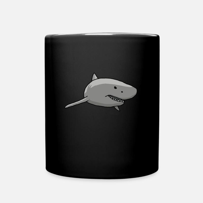 Hai, Zeichnung, Comic - Tasse einfarbig - Schwarz