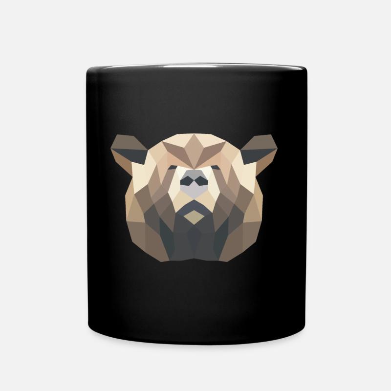 brown bear - Full Colour Mug - black