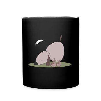 Food Contest Hund - Tasse einfarbig - Schwarz - Vorne