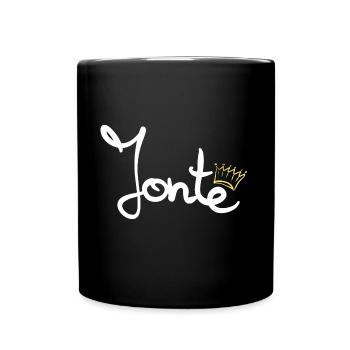 Krone Name Namensschild Jonte - Tasse einfarbig - Schwarz - Vorne
