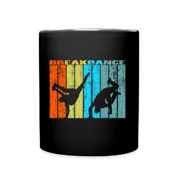 breakdance retro vintage Geschenk - Tasse einfarbig - Schwarz - Vorne