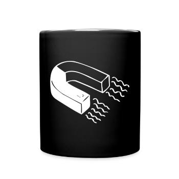 Ein Magnet - Tasse einfarbig - Schwarz - Vorne