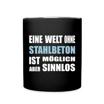 Concrete, reinforced concrete, for construction workers, cement, construction - Full Colour Mug - black - Front