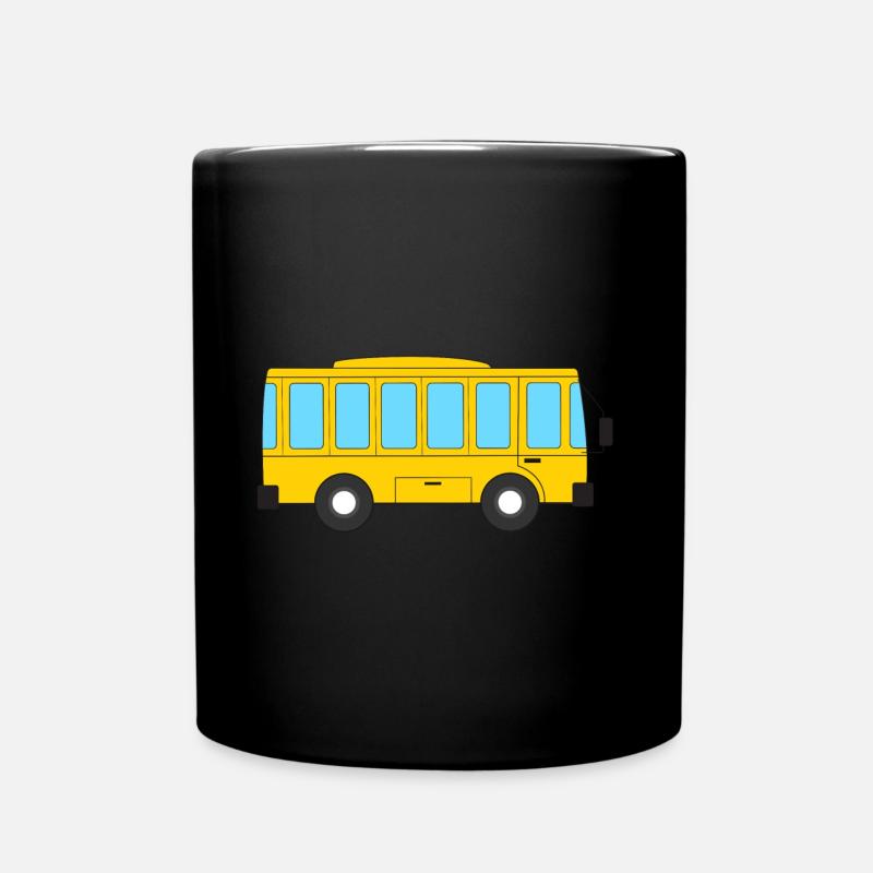 Gelber Bus - Tasse einfarbig - Schwarz
