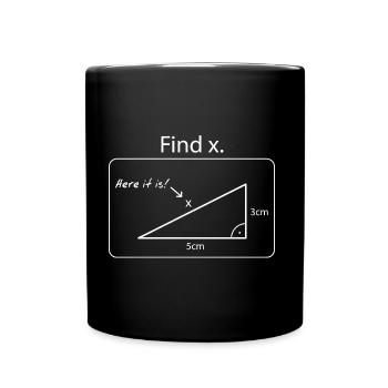 Trouver le X // Math - Mug uni - noir - Devant
