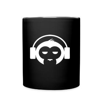 ApeBeats - Monkey Headphones - Affe Kopfhörer weiß - Tasse einfarbig - Schwarz - Vorne