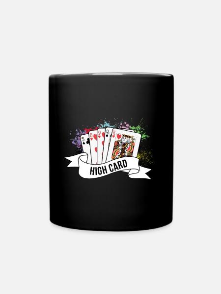 Poker Höchste Karte Karten Pokerspiel - Tasse einfarbig - Schwarz
