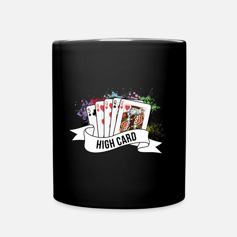 Poker Höchste Karte Karten Pokerspiel - Tasse einfarbig - Schwarz
