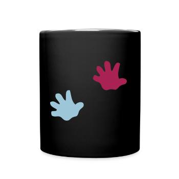 trace baby hand imprint - Full Colour Mug - black - Front