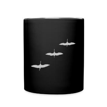 KRANICH STORCHFORMATIONSFLUG ZUGVOGEL - Tasse einfarbig - Schwarz - Vorne