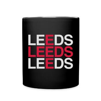 LEEDS England Union Jack Flag - Full Colour Mug - black - Front