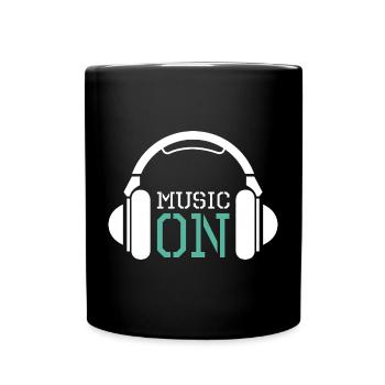 Kopfhörer Musik Liebe DJ Techno Hip Hop Logo icon - Tasse einfarbig - Schwarz - Vorne