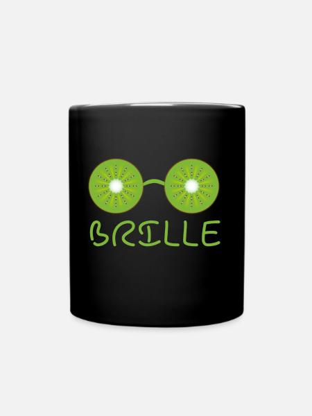 Kiwi Brille - Tasse einfarbig - Schwarz
