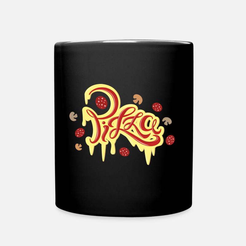 Pizza font Italian cuisine - Full Colour Mug - black