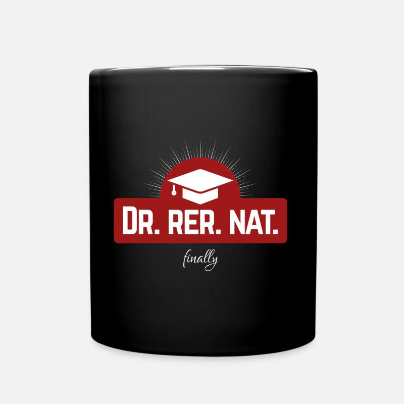 Dr. rer. nat. finally - endlich Doktor - Tasse einfarbig - Schwarz