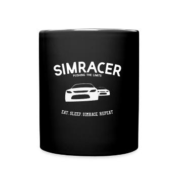 Sim Racer Geschenk für Rennspielfans und pc gamer - Tasse einfarbig - Schwarz - Vorne