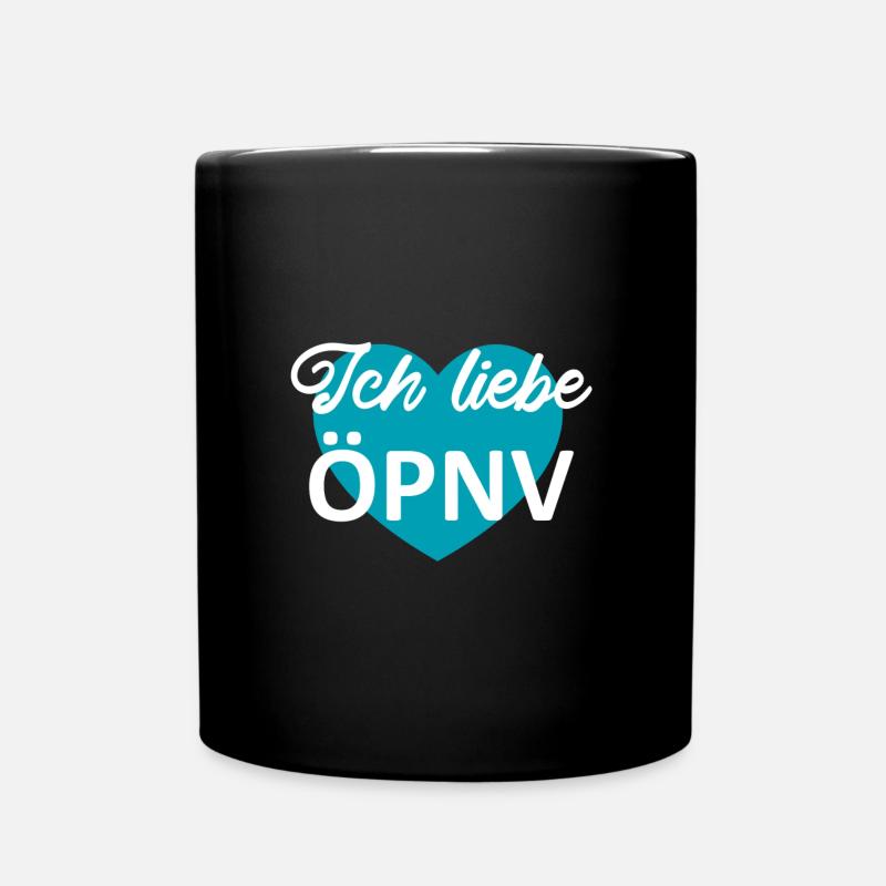 Ich liebe OePNV Bahn Geschenkidee - Tasse einfarbig - Schwarz