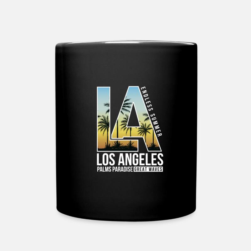 Los Angeles Palms - Tasse einfarbig - Schwarz