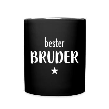 Bester Bruder Stern I Liebe Geschenkidee Familie - Tasse einfarbig - Schwarz - Vorne