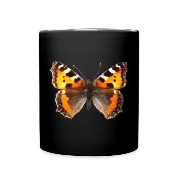 Kleiner Fuchs (Aglaiis urticae) Schmetterling - Tasse einfarbig - Schwarz - Vorne