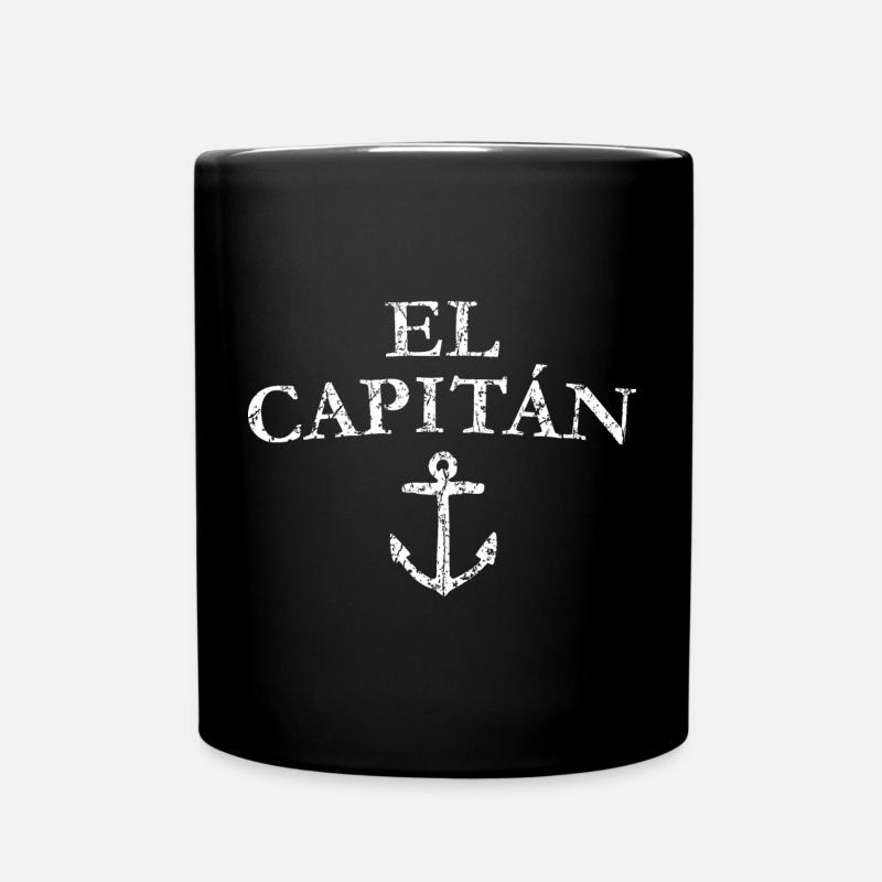 El Capitan Anchor (Vintage White) Captain Sailing - Mug uni - noir