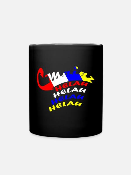 Helau Karnevalsdesign - Tasse einfarbig - Schwarz