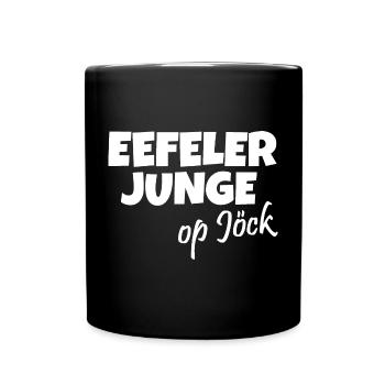 Eefeler Junge op Jöck (Weiß) Eifel Jungs - Tasse einfarbig - Schwarz - Vorne