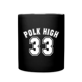 Polk High 33 Football College shirt funny - Full Colour Mug - black - Front