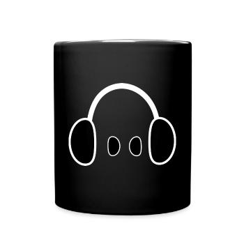 Headphones, Dj, Music Festival - Full Colour Mug - black - Front