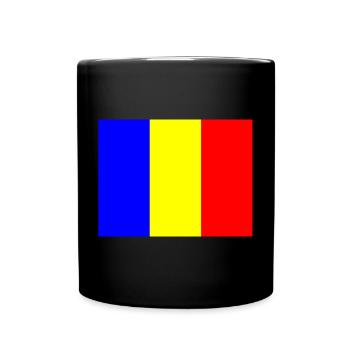 Flagge Rumänien mit Farbbalken Design - Tasse einfarbig - Schwarz - Vorne