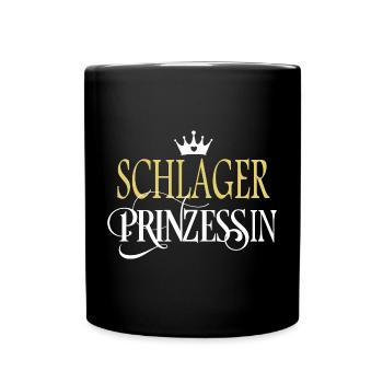 Schlager Prinzessin Schlagerprinzessin Schlagerfan - Tasse einfarbig - Schwarz - Vorne