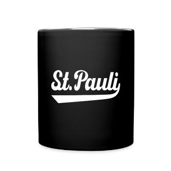 St. Pauli Hamburg mit Unterstrich - Tasse einfarbig - Schwarz - Vorne