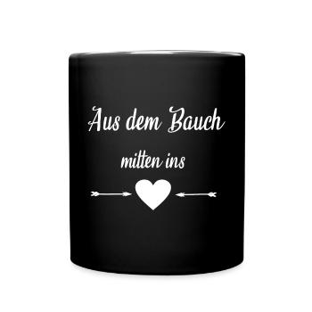 Herzendes Zitat Liebesmotiv - Tasse einfarbig - Schwarz - Vorne