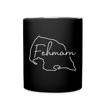 Fehmarn | Map line art minimalism - Full Colour Mug - black - Front