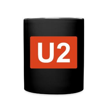 Berlin U-Bahn Linie U 2 Schild - Tasse einfarbig - Schwarz - Vorne