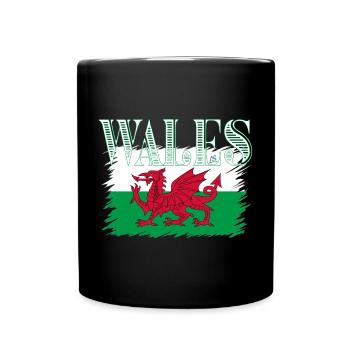 Wales - Tasse einfarbig - Schwarz - Vorne