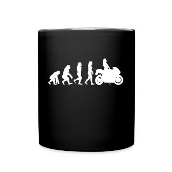 Woman on Motorcycle Biker Girl - Full Colour Mug - black - Front